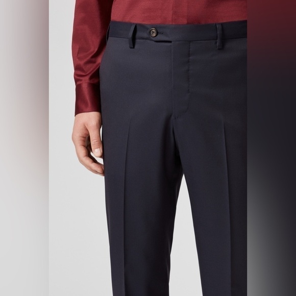 PAL ZILERI Mens Flat Front Wool Pants - Picture 4 of 13